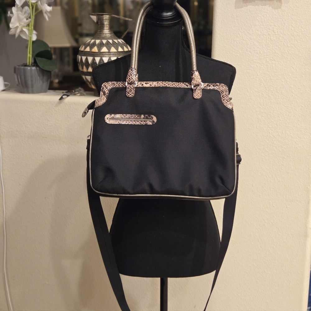 Brighton Elegant Black & Python Trim Shoulder - B… - image 3